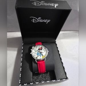 Disney Mickey Mouse Timepiece Watch with Red Band